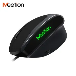 MeeTion-ratón ergonómico de 6 botones para jugador, periférico con cable, Vertical, derecha, ambidiestro, ajustable, 4 Uds., M390