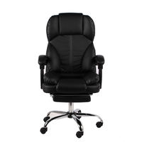 Chaises de bureau pivotantes noires avec repose-pieds, vente en gros