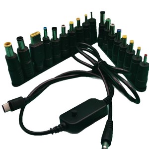 Câble adaptateur de tension réglable de type C à DC avec 10 prises, alimentation universelle pour ordinateur portable, 20W, noir, 120cm - Product Image 5