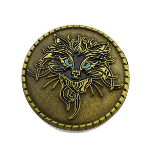 Modedesign Zink legierung Druckguss antike Kupfer Metall Halloween runde Münze
