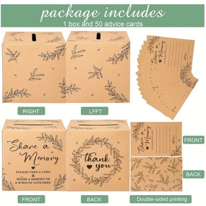 Boîte commémorative décorative en papier imprimé pour anniversaire, remise de diplôme, retraite - Partagez une carte souvenir et une boîte à messages - Product Image 6
