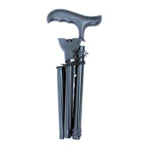 Bâton de marche télescopique en alliage d'aluminium avec embout en caoutchouc noir, pliable, antidérapant, portable, aide à la marche pour personnes âgées - Product Image 2