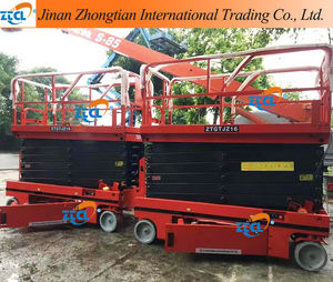 Mendorong sendiri gunting Lift Platform kerja 6-14m platform listrik penuh listrik mendorong sendiri gunting peralatan angkat - Product Image 4