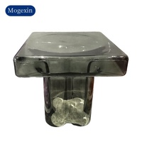 Ensemble table basse et table à thé en verre sur pied rond au design nordique moderne avec surface facile à nettoyer pour meubles de salon