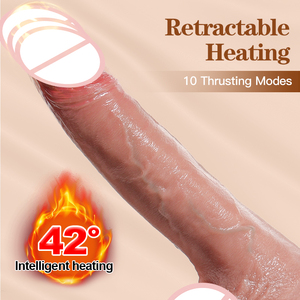 Dildo vibrant et chauffant brun de 10,23 pouces pour masturbation féminine, grand et épais, jouet de masturbation pour adultes - Product Image 3