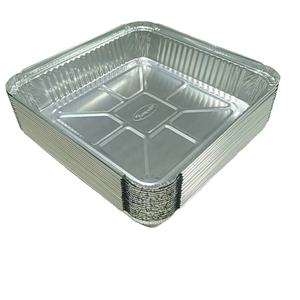 Monouso quadrato 9*9 "per uso alimentare foglio di alluminio contenitore per alimenti forno sicuro Sse foglio di alluminio vaschetta con coperchio di <span class=keywords><strong>carta</strong></span> per imballaggio alimentare - Product Image 4