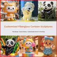 Estatua de Mascota de Dibujos Animados Pintada a Medida, de Fibra de Vidrio, Impermeable, Personaje Adorable para Centros Comerciales, Parques Infantiles y Decoración Exterior