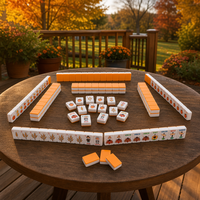Ensemble de Mahjong Américain sur le thème de la Récolte d'Automne de Thanksgiving, Table de Mahjong Pliable en Acrylique, Portable, Fabriqué sur Mesure en Usine
