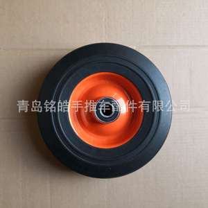Heavy Duty Caster Wheel 250mm Diameter Black Solid Rubber Silent Operation <b>For</b> <b>Tool</b> <b>Cart</b> Handcart - Product Image 1