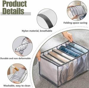 Washable Closet Organizers for Drawers Foldable Closet Drawer Organizer Portable <b>Wardrobe</b> Clothes Organizer - Product Image 5