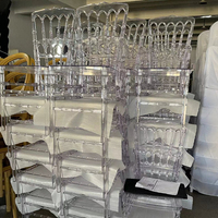 Vente en gros, salle à manger de mariage moderne de luxe, banquet, chaises napoléon transparentes en acrylique pour événements
