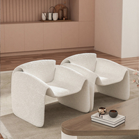 Fauteuil Simple de Luxe pour Salon, Fauteuil Crabe Artistique en Laine d'Agneau, Designer Moderne, Loisirs, Meuble de Maison Tendance