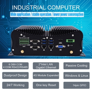 Mini PC Sin Ventilador, Core I7 10510U/I5 10210U/8250U X86, Computadora Robusta, 2*DDR4, 6*COM, 8*USB, GPIO, LPT, <span class=keywords><strong>PS</strong></span>/2, HD+VGA, 4G WiFi, <span class=keywords><strong>Firewall</strong></span> - Product Image 2