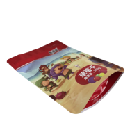 Op maat bedrukte cartoon aluminiumfolie stand-up pouch met hersluitbare ziplock, mylar voedselverpakking van plastic voor snoep en snacks
