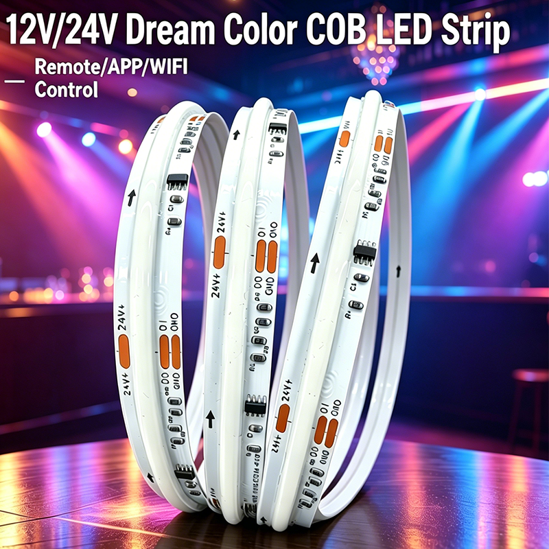 Smart Strip Light 576LEDs/m RGB IC Color Change APP and Remote Control LED Strip Lights for Home Decoration
