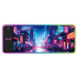 Tapis de souris de jeu XXL étendu avec charge sans fil, bande lumineuse LED RGB, grand tapis de bureau pour clavier et souris OEM ODM - Product Image 3