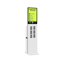 Kiosque commercial de location de batteries externes partagées à 24 baies, station de recharge de téléphones en libre-service à écran tactile 5000 mAh 60 W