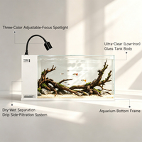 Aquarium Nano en Verre avec Filtre Intégré Sec/Humide, Éclairage LED 3 Couleurs Réglable, Vente en Gros Usine, OEM ODM