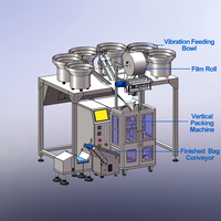 Machine d'emballage automatique à 6 vibrations pour le comptage et l'emballage de capsules de compléments alimentaires, machine d'emballage de sachets à 4 soudures latérales