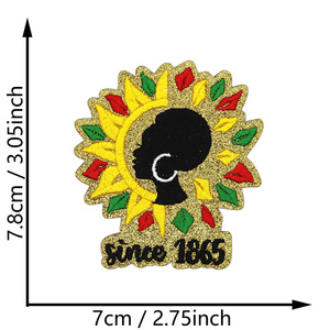 Patchs brodés thermocollants scintillants pour Afro-Américains, commémorant la Libération des esclaves noirs et le Jour de l'Émancipation du 1865 Juneteenth, contre le racisme - Product Image 6