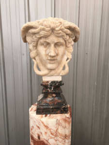 Decoración del hogar occidental <span class=keywords><strong>de</strong></span> alta calidad, busto <span class=keywords><strong>de</strong></span> piedra Natural tallado a mano, <span class=keywords><strong>escultura</strong></span> <span class=keywords><strong>de</strong></span> busto <span class=keywords><strong>de</strong></span> Medusa, <span class=keywords><strong>escultura</strong></span> <span class=keywords><strong>de</strong></span> cabeza <span class=keywords><strong>de</strong></span> mármol blanco - Product Image 3