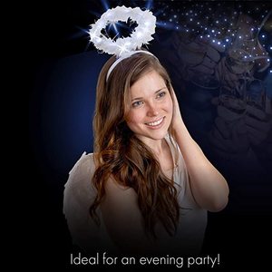 Cheap Light up Angel <strong>Halo</strong> White Feather Fluffy LED <strong>Halo</strong> Headband Accessories for Angel <strong>Costumes</strong> for Adults and Kids - Product Image 5