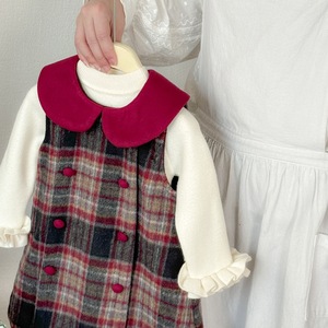 Tongxingyuan Girls Plaid Vest Dress Set With Fleece Lining Autumn Winter Princess Outfit Children's Clothing - Product Image 4
