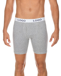 Boxer da Uomo in Cotone a Gamba Lunga Personalizzati dalla Fabbrica, con Ampia Fascia in Vita e Apertura Frontale Anti-Sfregamento - Product Image 3