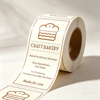 Autocollants de logo pour boulangerie, sacs de cuisson pour chocolat, boîtes à gâteaux, emballages de desserts, vinyle résistant à la chaleur, imperméable, avec code-barres inviolable