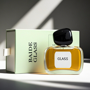 Factory Clear Perfume <b>Spray</b> <b>Bottle</b> <b>Empty</b> Crimp Rectangle 50ml Glass Flat Perfume <b>Bottle</b> with Gold Cap - Product Image 5