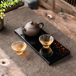 Da'an Hall Lacquer <b>Tea</b> <b>Tray</b> Flat Drifting Lacquer Gold Inlay For Kung Fu <b>Tea</b> Ceremony Home Use Living Room Decoration - Product Image 3