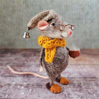 HY mignon aiguille feutrée souris créative souris ornement nouvel Animal décoration poupées souris jouets en peluche