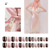 Fengshangmei Beauty 88 #   Faux ongles carrés - Matériau ABS écologique, couverture complète, longue durée, design pré-conçu, MSDS