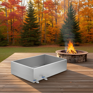 Vaschetta Evaporatrice per Sciroppo d'Acero in Acciaio Inox 304 Rettangolare con 2 Valvole per Teglie da Arrosto da Esterno - Product Image 2