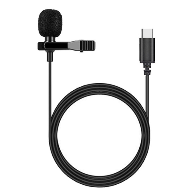 1.5M Length DJI Pocket 3/4 Type C Mini Lapel Lavalier Clip-on Condenser Microphone Mic for DJI Action 2/3/4 Sport Camera
