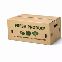 Cartons d'expédition de produits en carton ondulé robuste, boîtes d'emballage de qualité alimentaire avec poignées, ventilation et impression personnalisée