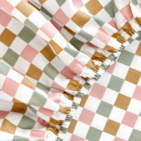 Couette personnalisée de luxe moderne en coton à fibres longues 400T, écologique, imprimée à carreaux colorés, confortable pour enfants et adultes
