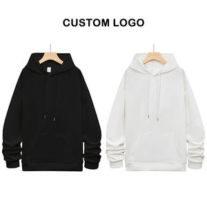 Sweat-shirt à capuche de sport oversize imprimé personnalisé basique pull-over sweat à fermeture éclair style hiver avec épaules tombantes solide - Product Image 4