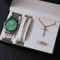Montre Quartz Rétro Homme, Parure Bijoux Collier et Bracelet, Style Hip Hop Tendance, Montre pour Hommes