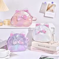 Nouveau Sac à Bandoulière Unique en PU avec Oreilles de Chat Mignonnes pour Filles, Petit Sac Rond avec Doublure en Polyester, Réduction de la Charge, Idéal comme Cadeau
