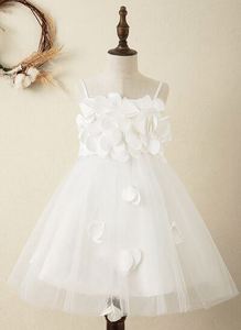 Bambini piccola damigella d'onore matrimonio fiore ragazza vestito ricamo pizzo a strati Tulle bianco eleganti bambini abiti da trascinamento - Product Image 3