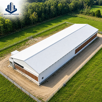 Robusta gallinera prefabricada con columnas de acero en forma de H para construcciones avícolas en regiones con cargas de viento extremas
