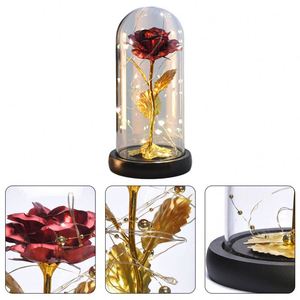 Rosa LED personalizada en cúpula de cristal para el Día de San Valentín, flor seca, regalo para mujer con caja - Product Image 4