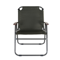 Chaise de camping pliante compacte et robuste avec accoudoirs, design moderne, siège bas en métal pour pique-nique en plein air