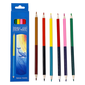 Matite colorate a doppio colore 6 pezzi 12 colori matite colorate a doppio nucleo sfuso a base di olio per bambini studenti disegno adulto - Product Image 1