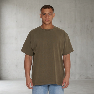 เสื้อยืดเจอร์ซีย์สีพื้นแฟชั่นสำหรับผู้ชาย ไซส์ใหญ่ ผ้าฝ้าย 100% เป็นมิตรกับสิ่งแวดล้อม แห้งเร็ว คอกลม ดีไซน์เรียบง่าย สไตล์ลำลองสมาร์ท ขายส่ง - Product Image 3