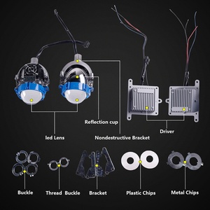 SANVI Car Bi LED Projector Lens Auto Head Light Bulb 35W 6000K H4 H7 9006 Automobile LED Q5 Fog Work Headlight Lamp - Product Image 5