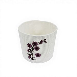 Panier de rangement en corde de coton imprimé à chaud, fait main, écologique, motif cercle, en promotion - Product Image 1
