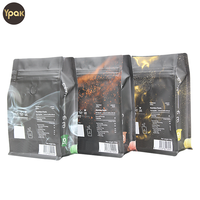 Sacs à fond carré PE Mylar avec impression personnalisée logo UV Pochette d'emballage pour capsule de café avec valve