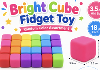 Jouet anti-stress en caoutchouc coloré en forme de cube, à remontée lente, pour enfants et adultes, soulagement de l'anxiété